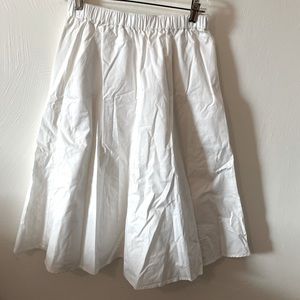 Madewell White Stretch Midi Skirt (has pockets)